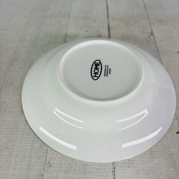 Home TM Blue Rim Scrolls White Center Smooth Ceramic 8" Pasta Soup Bowls Set 5 - Picture 9 of 16